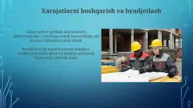 Oliy ta'lim uchun barqaror binolarni qurish amaliyoti 3