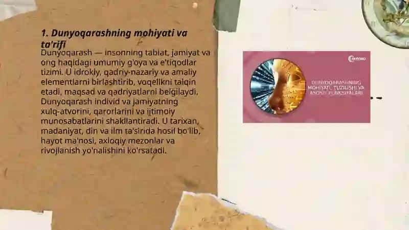 Dunyoqarashning mohiyati, tuzilishi va asosiy funksiyalari 3