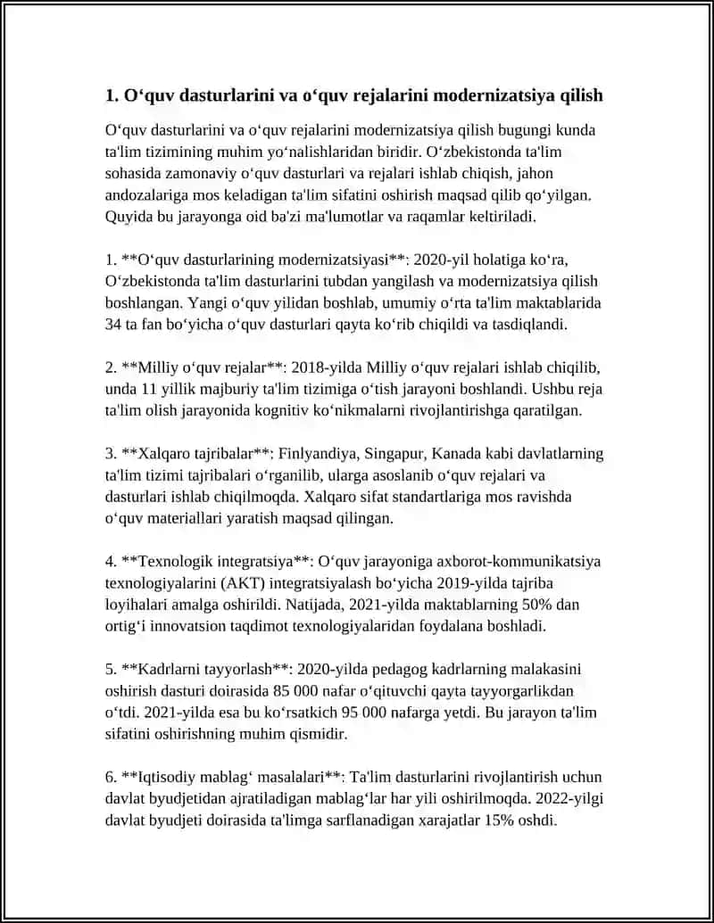 OʻZBEKISTON RESPUBLIKASIDA TAʼLIM SOHASIDA AMALGA OSHIRILAYOTGAN ISLOHOTLAR 3