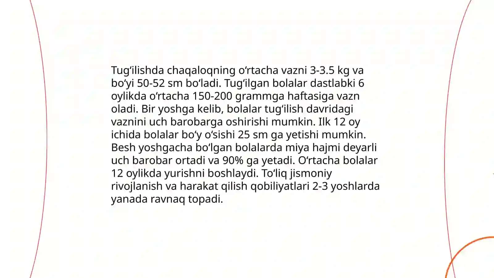 Ilk bolalik davri (jismoniy rivojlanish) 3