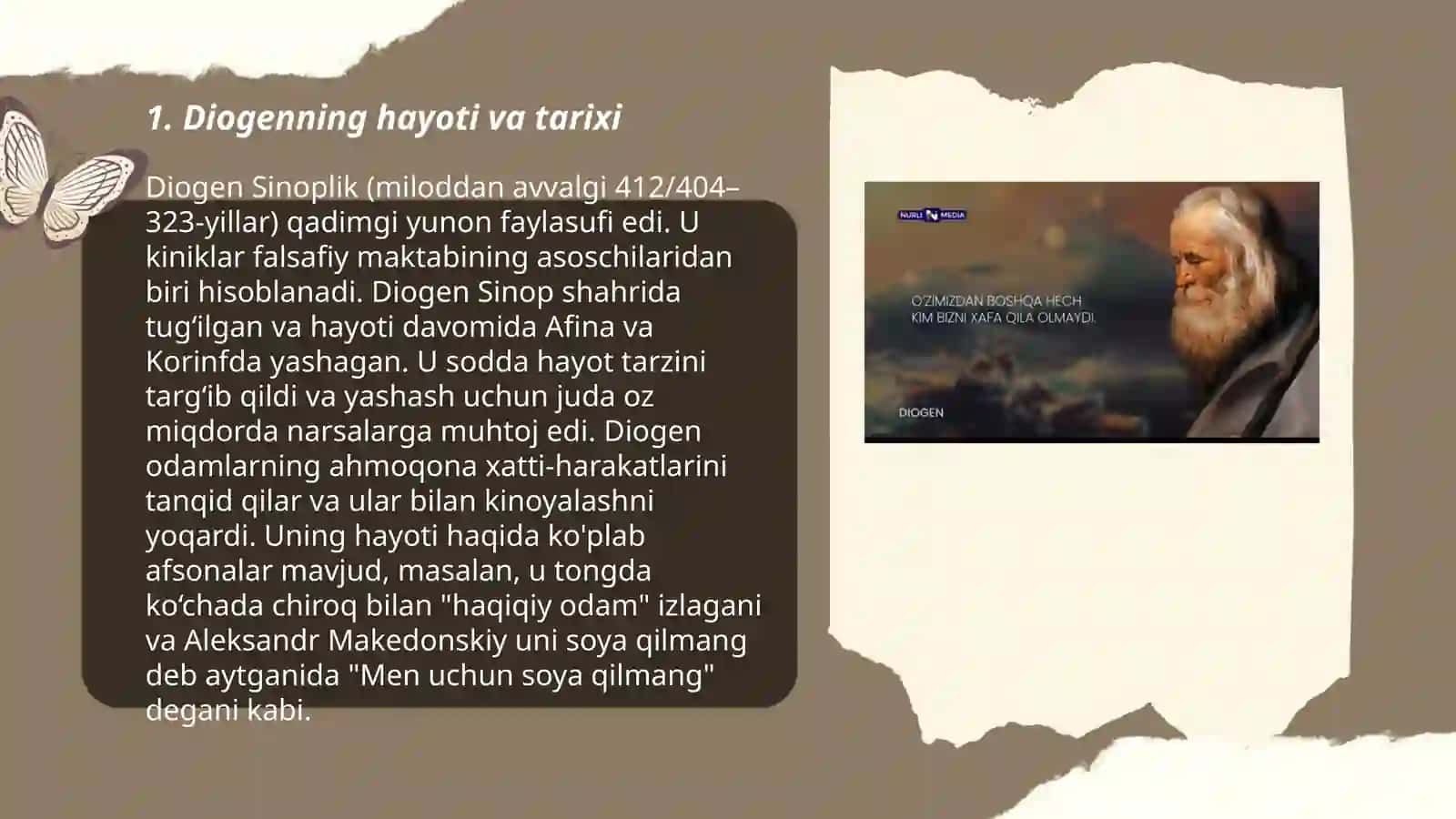Diogenning hayoti va tarixi 3
