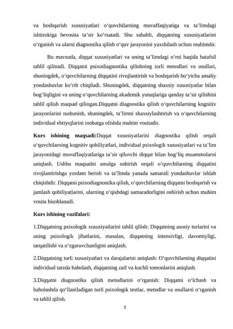 DIQQAT XUSUSIYATLARI DIAGNOSTIKASI 3