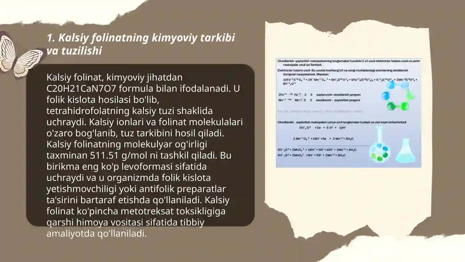 Kalsiy folinat dori moddasining tahlil usullari 3
