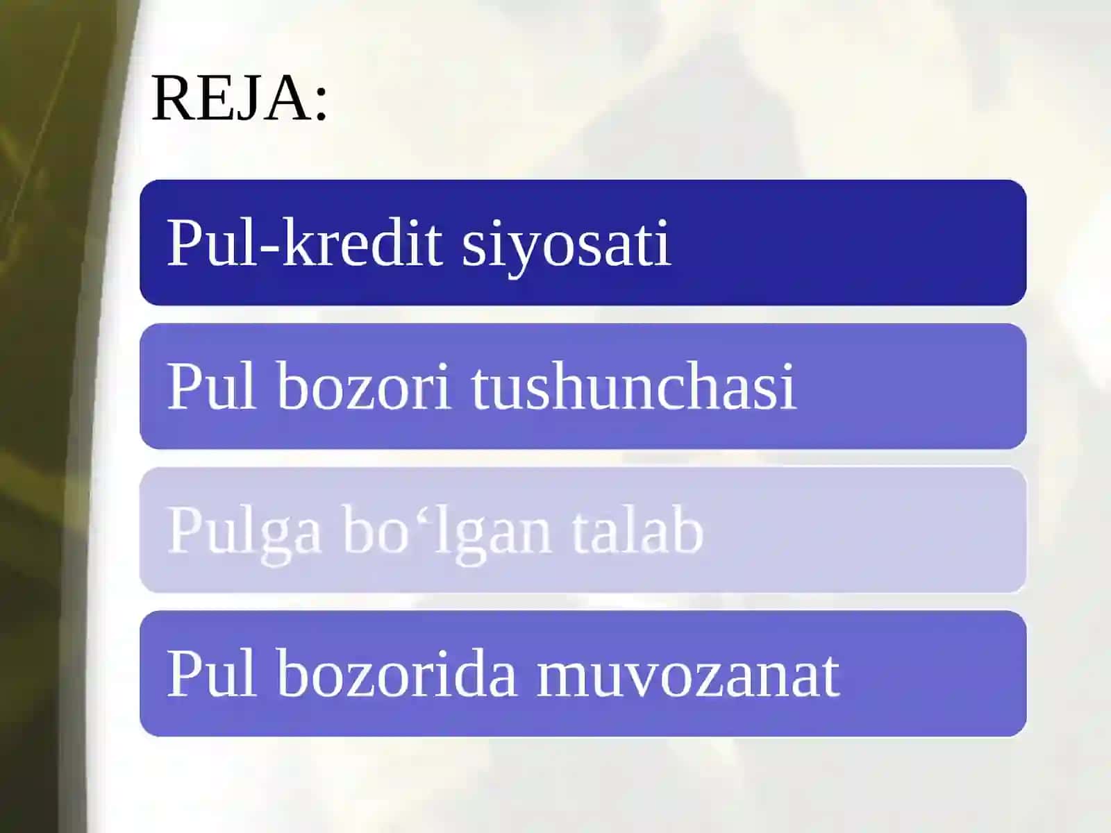 PUL-KREDIT SIYOSATIVA UNING SAMARADORLIGI 3