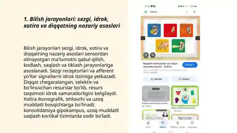 Bilish soxasi jarayonlari sezgi idrok xotira diqqat jarayonlari va ularning turli kasaliklarda buzilishi 3