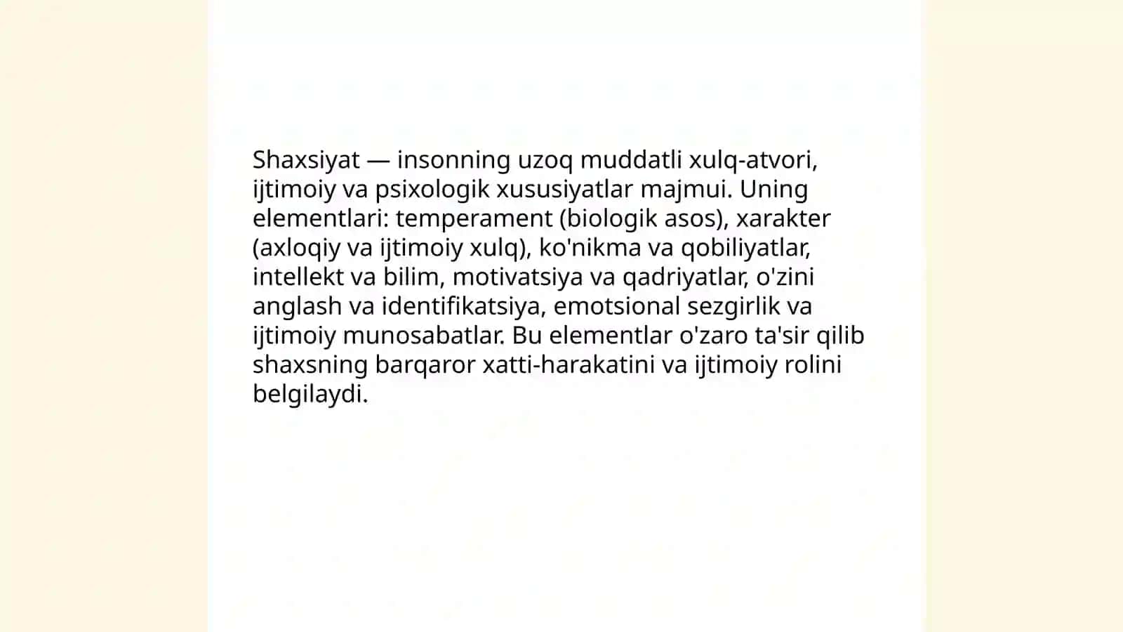 Shaxsiyat va uning elementlari 3