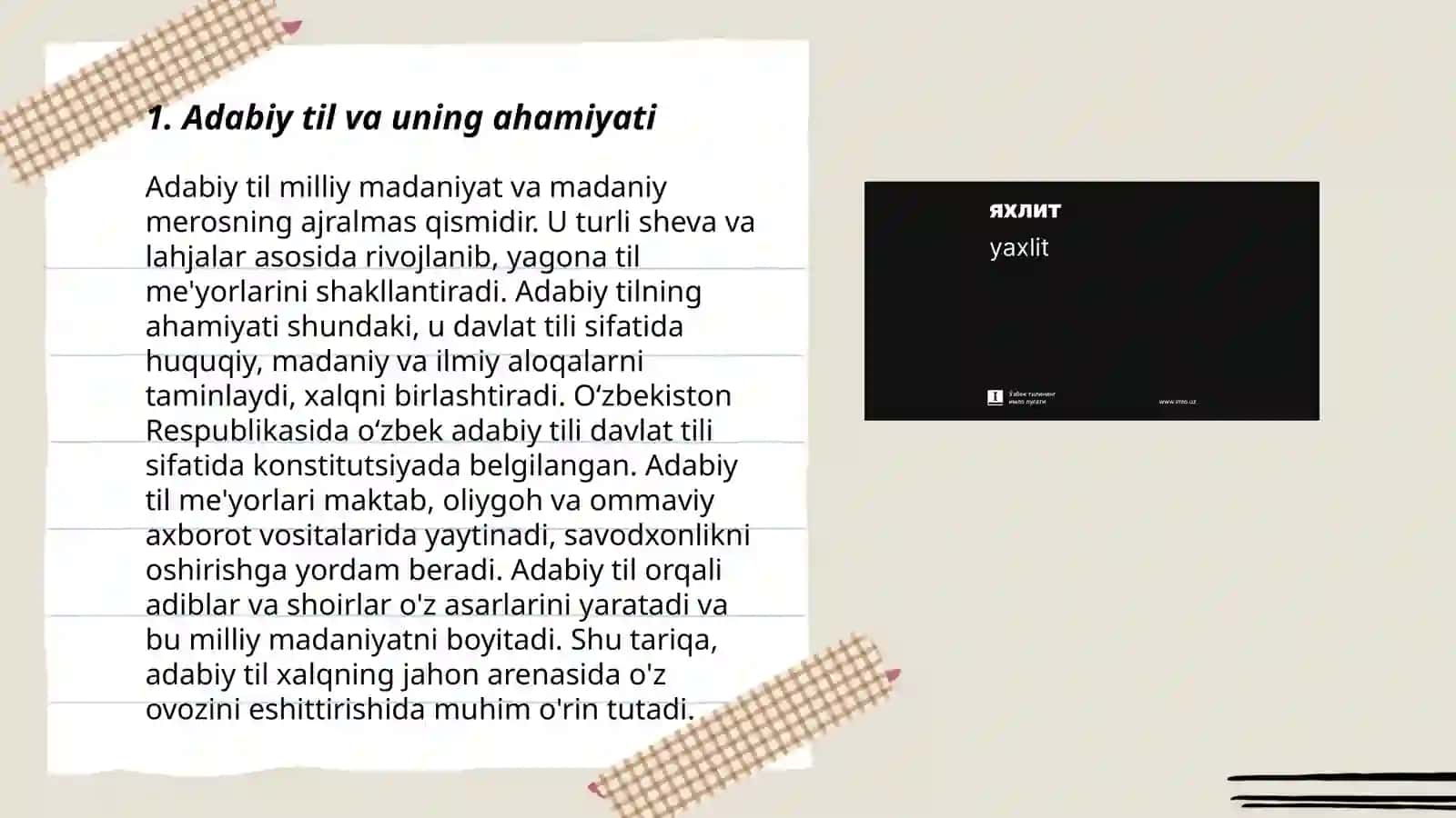 Adabiy til me’yorlari.Yangi alifbo va imlo me’yorlari 3