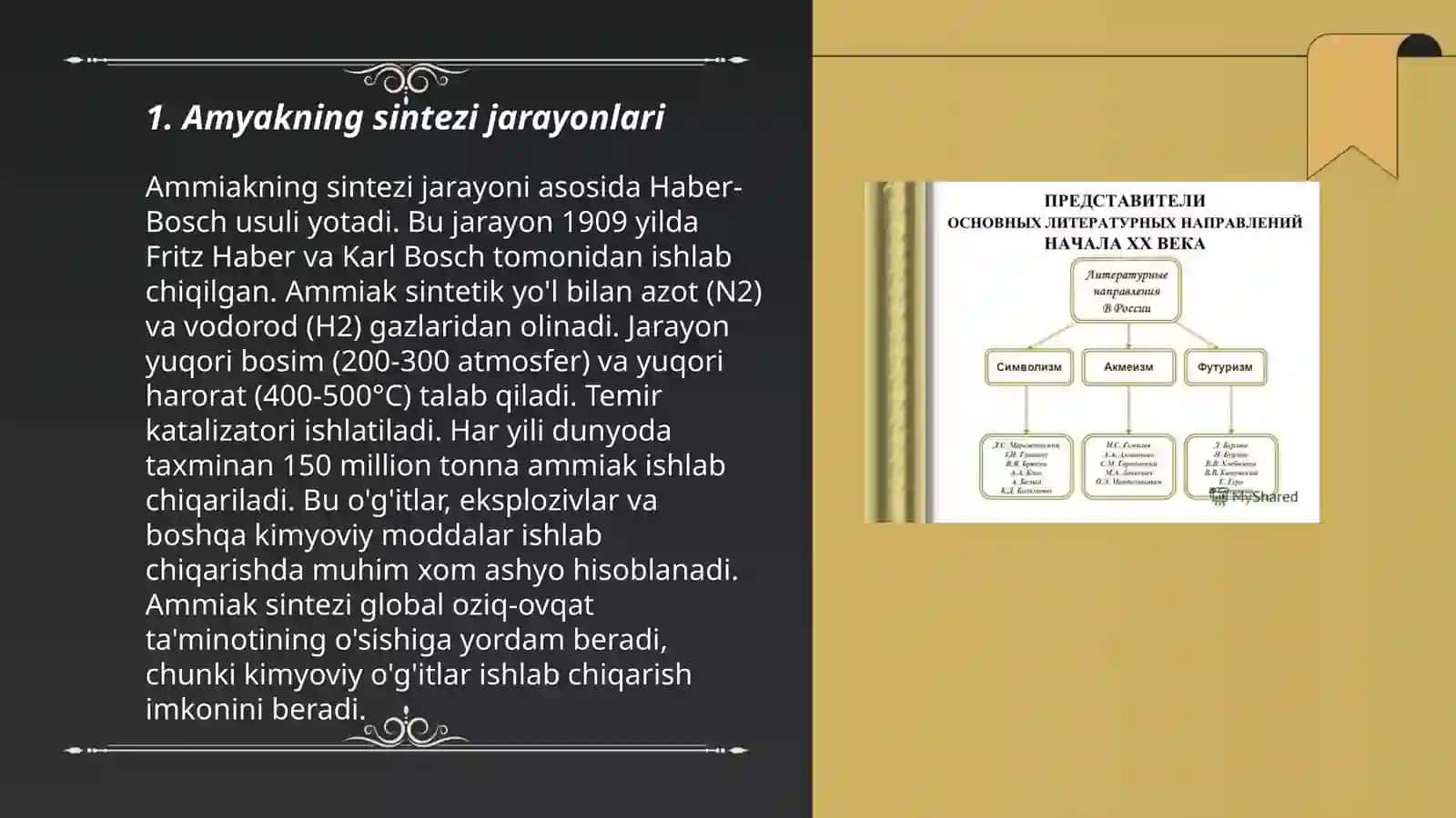 Amyak sintezi olinishi xossalari va ahamiyati 3