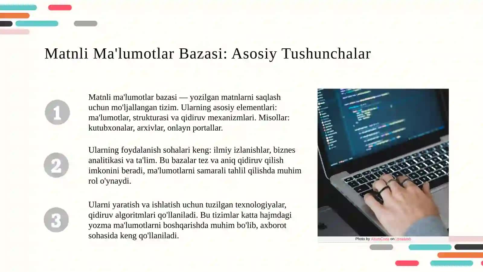 Matnli Ma'lumotlar Bazasi 3