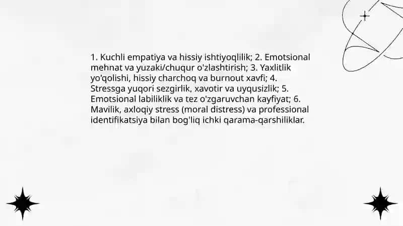 Tibbiyot xodimlarida emotsional holatlarning oziga xosligi stress va uning bosqichlari bartaraf etish yollari 3