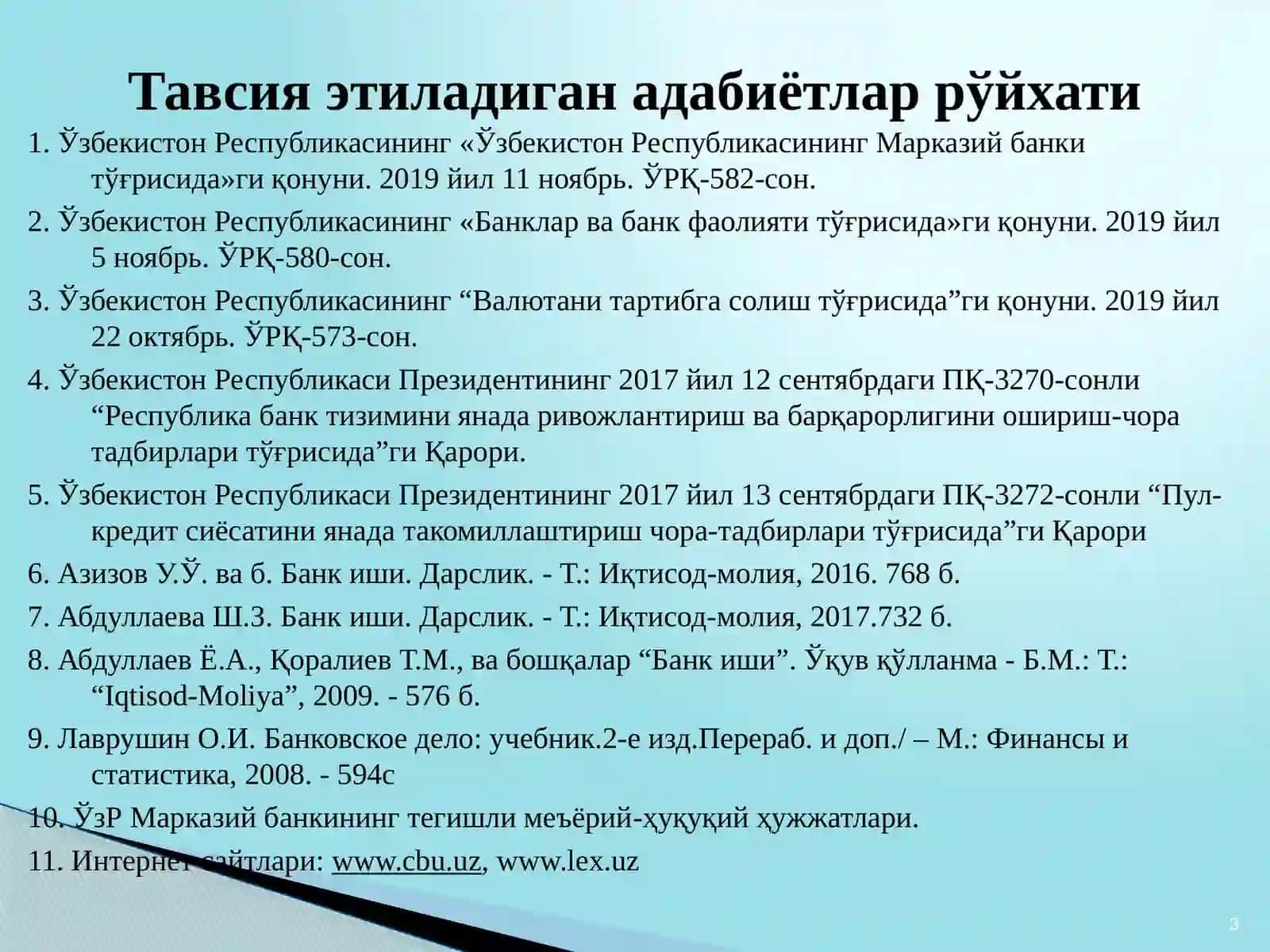 Тижорат банкларининг молиявий натижалари 3