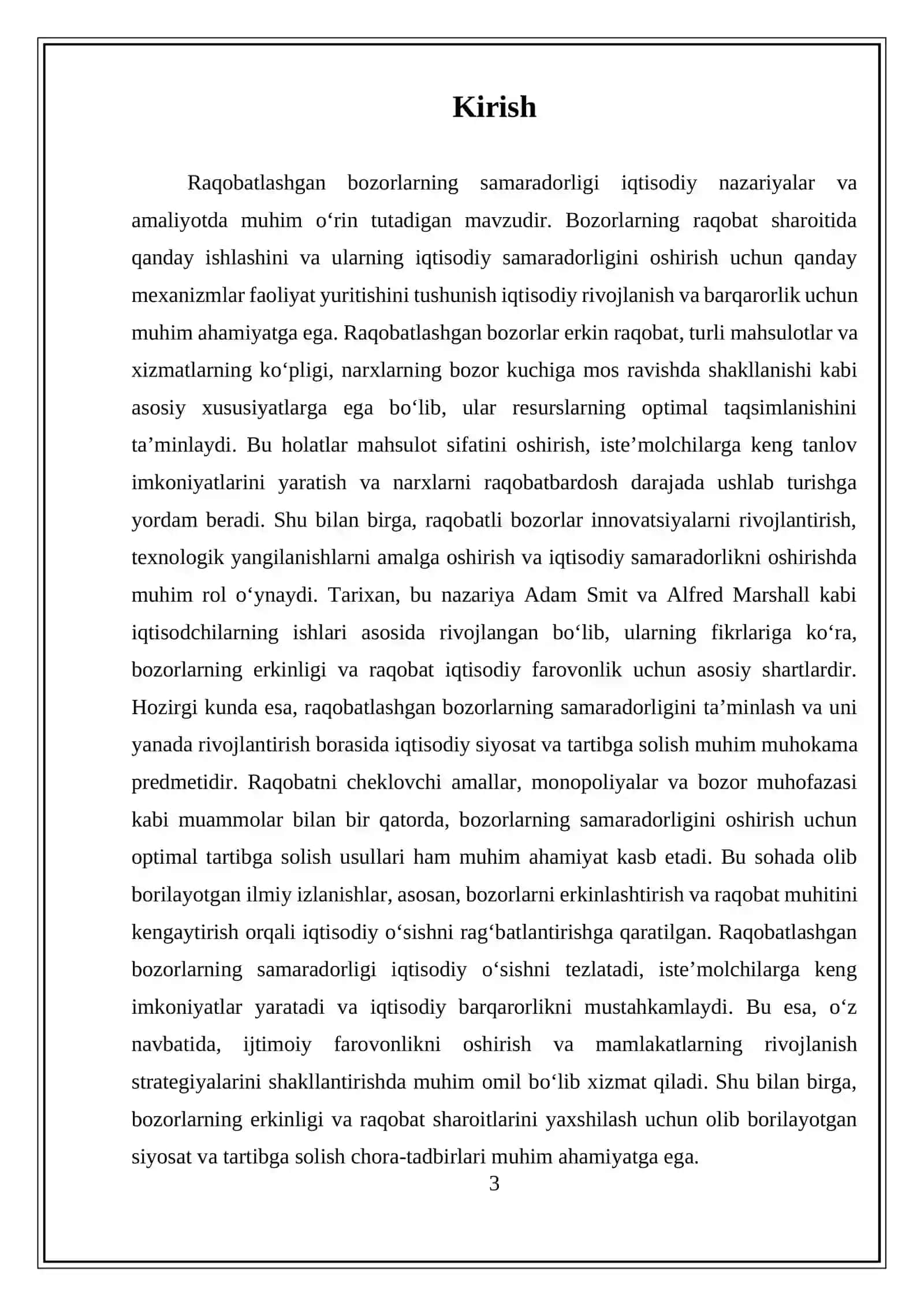 Raqobatlashgan bozor samaradorligi 3
