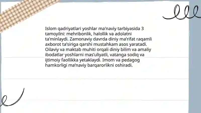 Islom qadriyatlari va marifatning hizirgi davridagi ahamiyati 3
