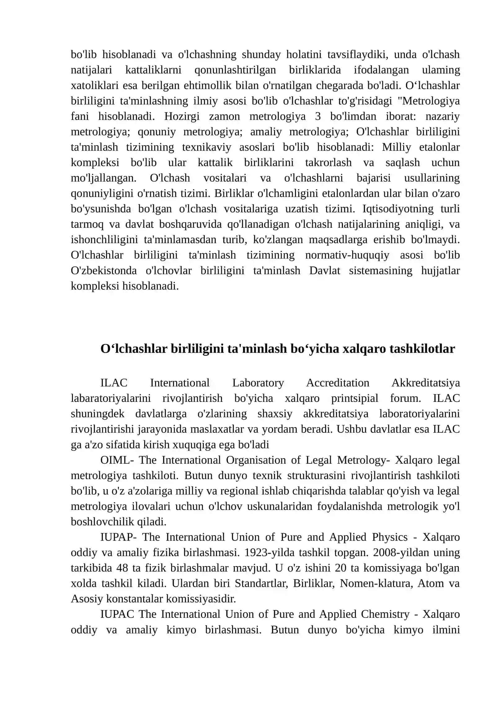 O’lchashlarning yagona birliligini ta'minlash tizimi 3