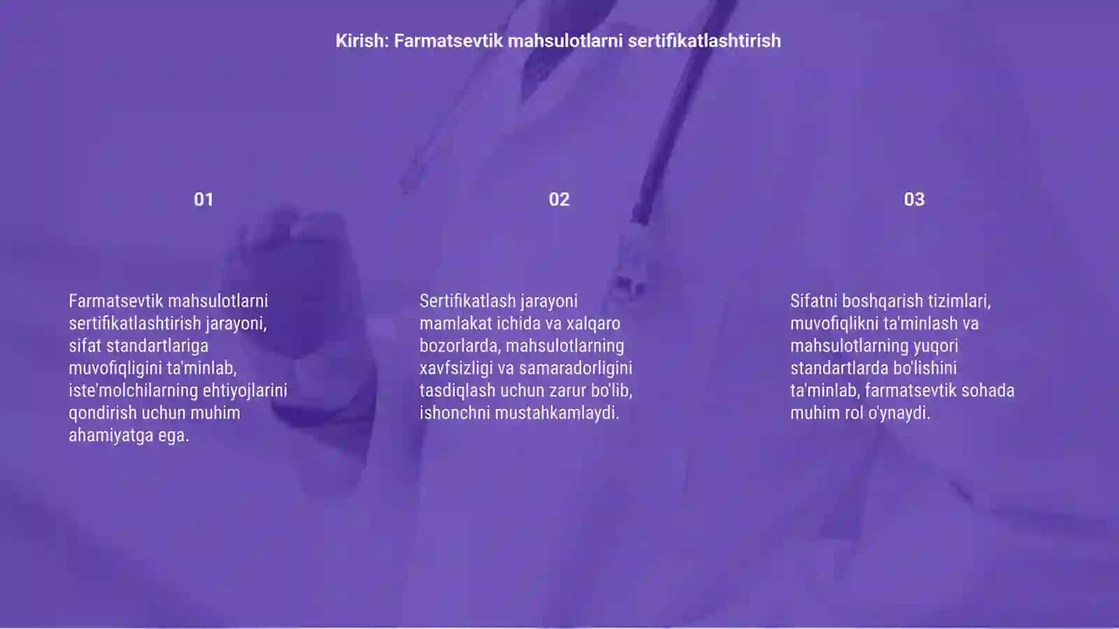MAVZU mustaqil ish Farmatsevtik mahsulotlarni sertifikatlashtirish va sifatini boshqarish 3