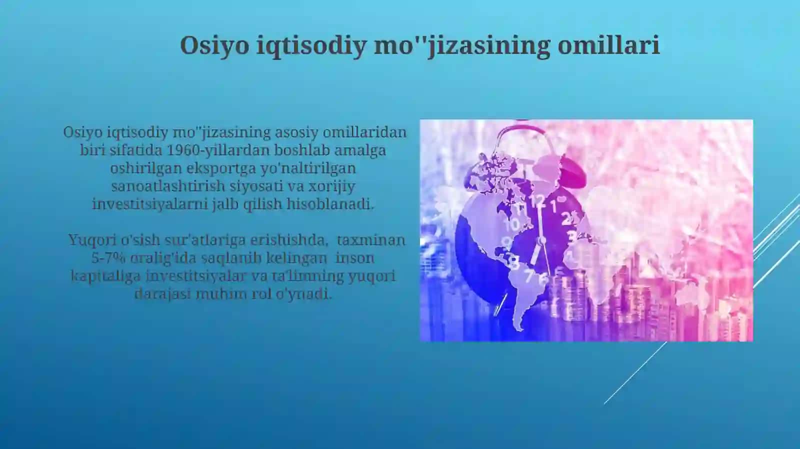 Osiyo qitʼasi mamlakatlari xoʻjaligining rivojlanishi 3