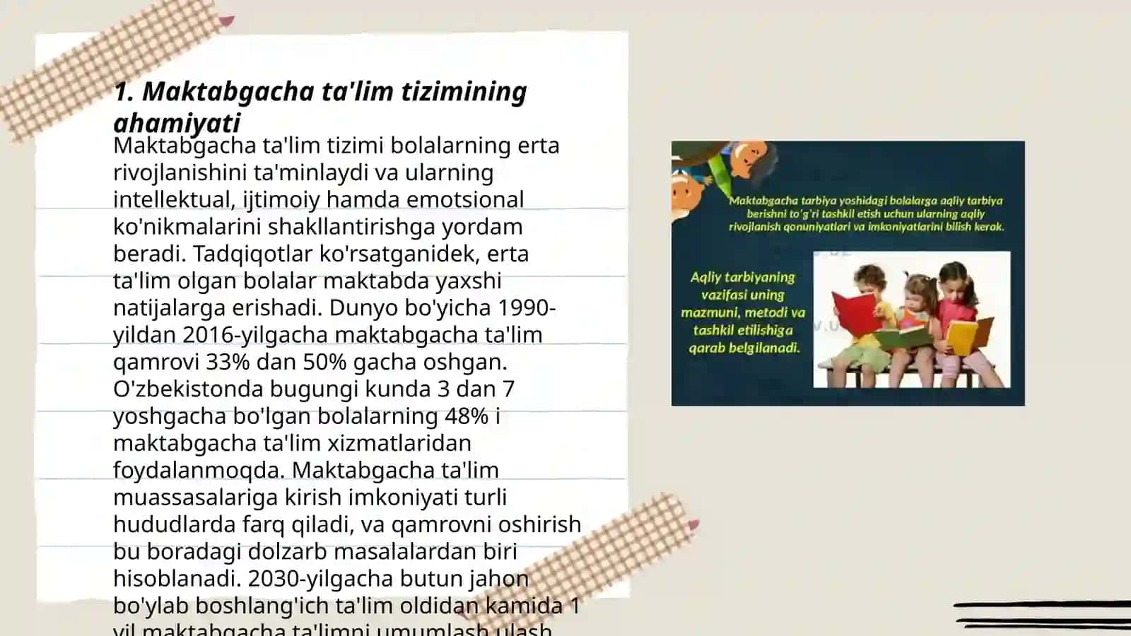 Maktabgacha talimda va tarbiya jarayonida uning ahamyati 3