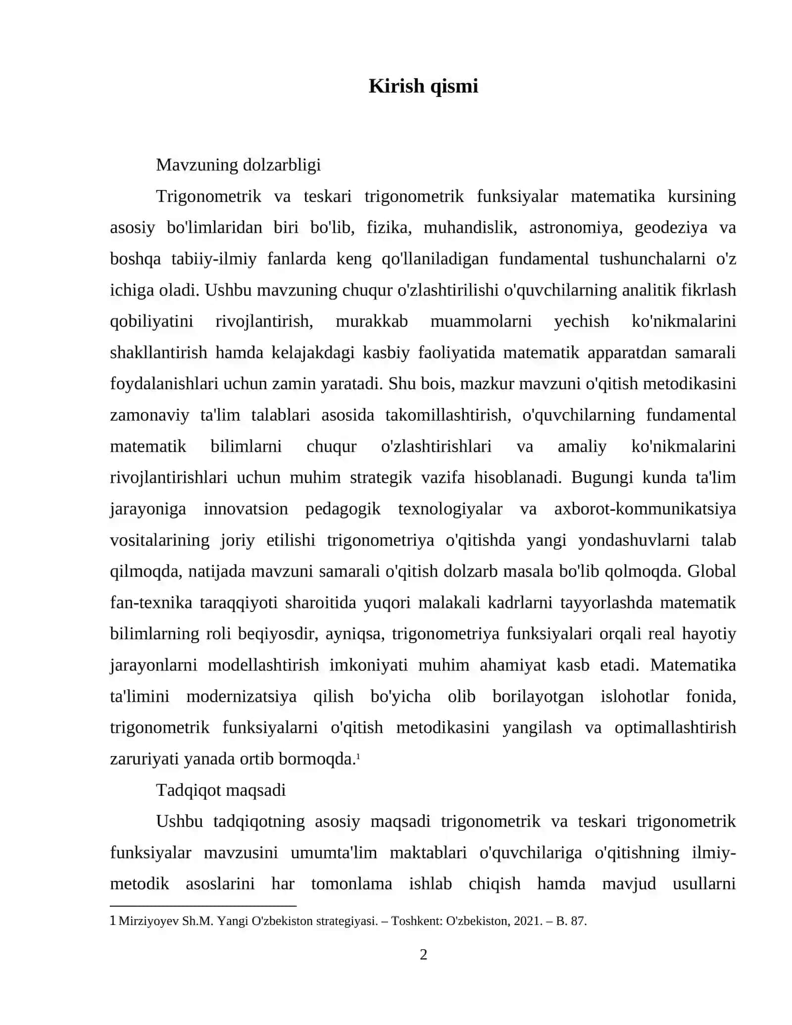 Trigonometrik funksiya va teskari trigonometrik funksiyalar mavzusini o`qitish metodikasi 3