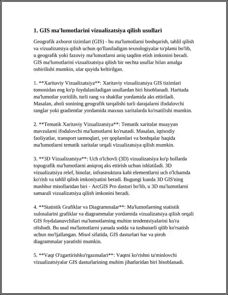 GIS YORDAMIDA ERDAN FOYDALANISH MA'LUMOTLARINI VIZUALIZATSIYA QILISH 3