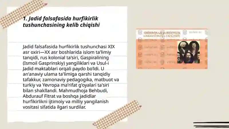 Jadid falsafasida hurfikirlik 3