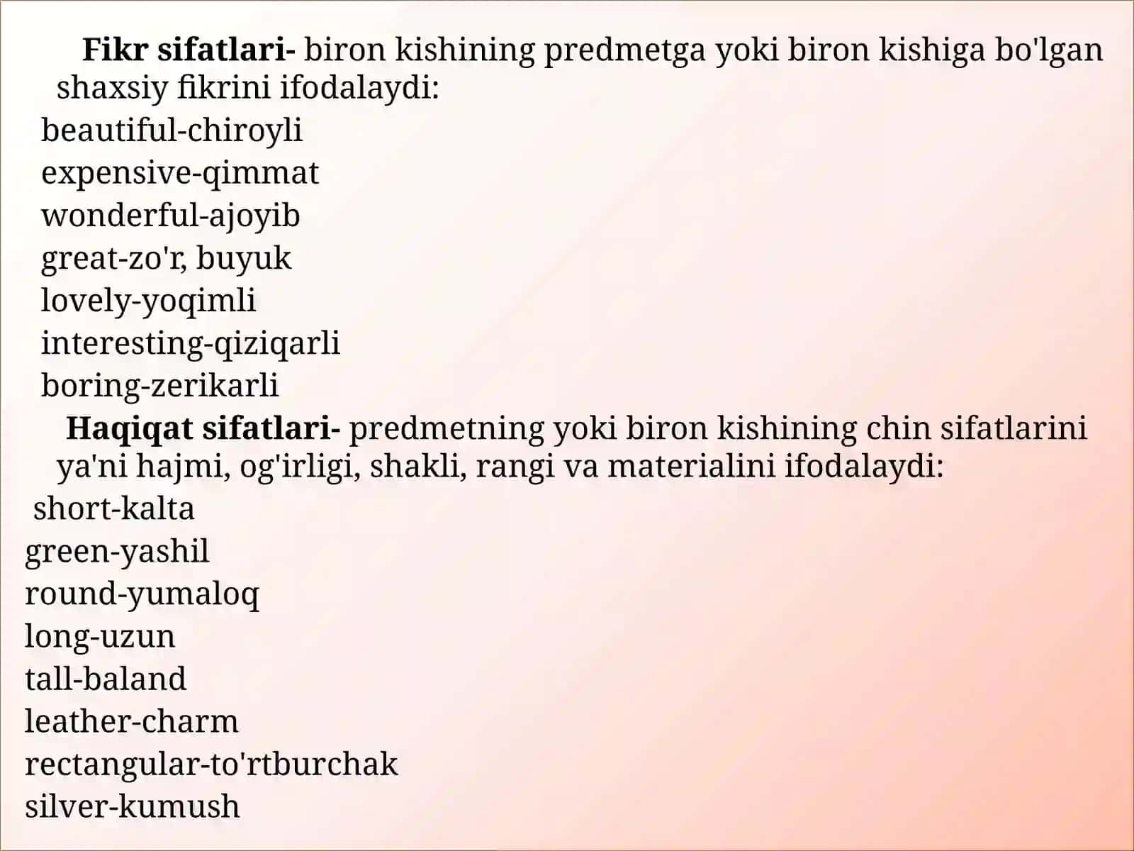 Ingliz tili fanidan tayyorlagan slayd 3