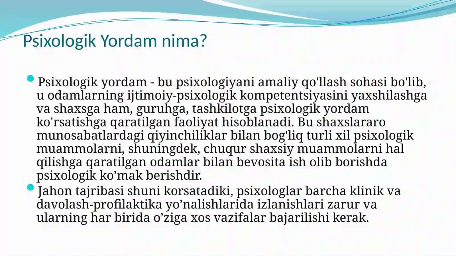 Sog’liqni Saqlash  Tizimida Psixologik xizmatning o'ziga xosligi 3