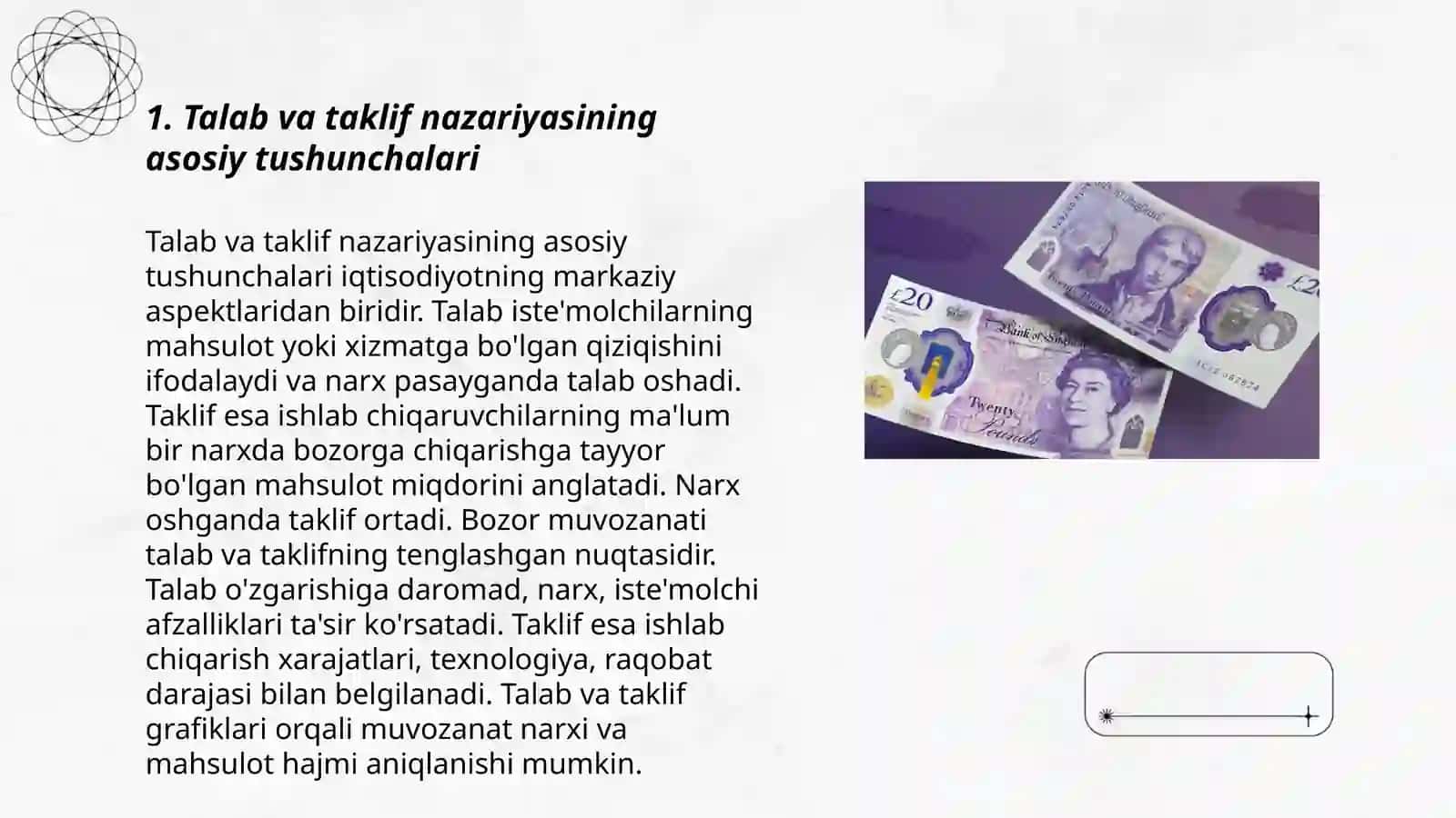 Talab va taklif nazariyasi. Bozor muvozanati 3