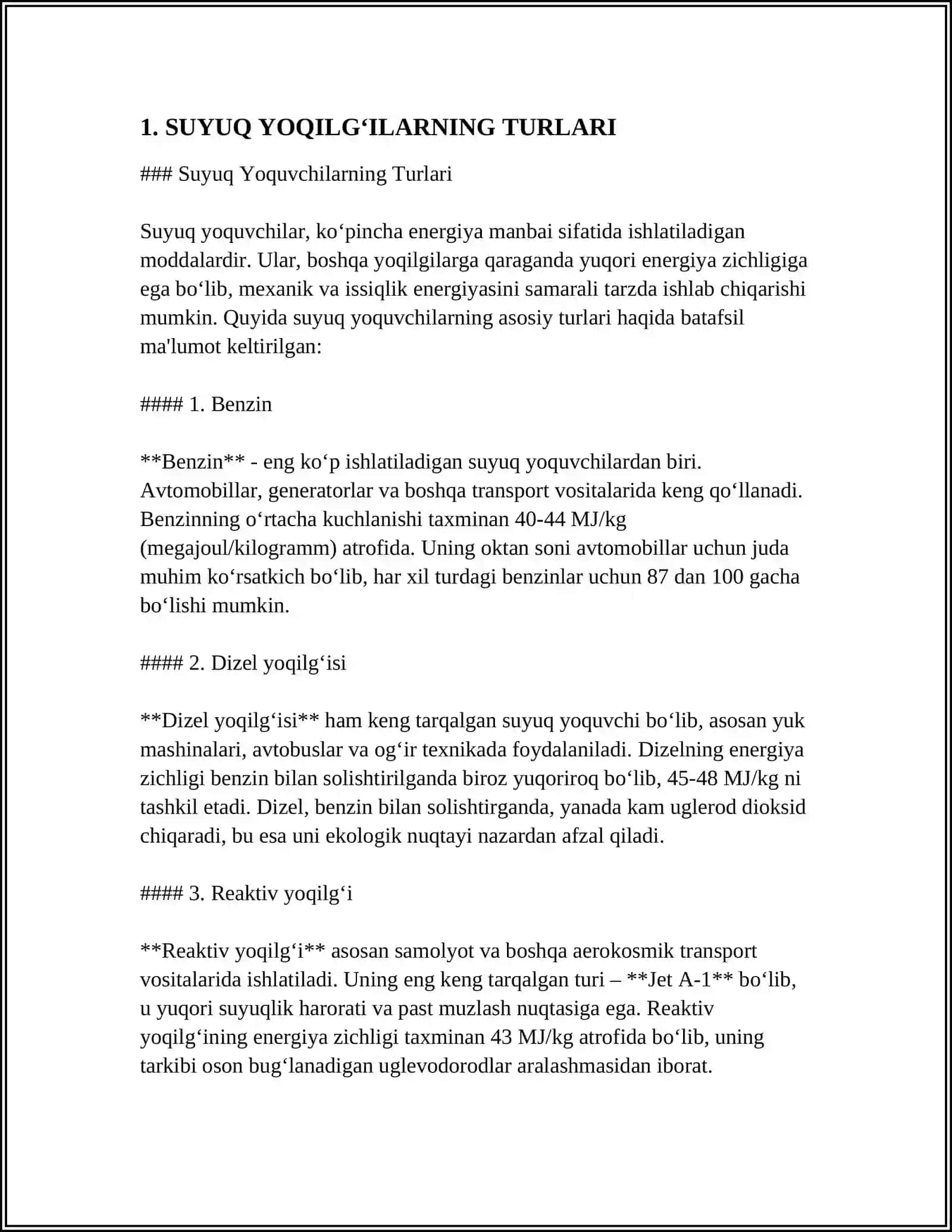 SUYUQ YOQILGʻILARNING TURLARI 3