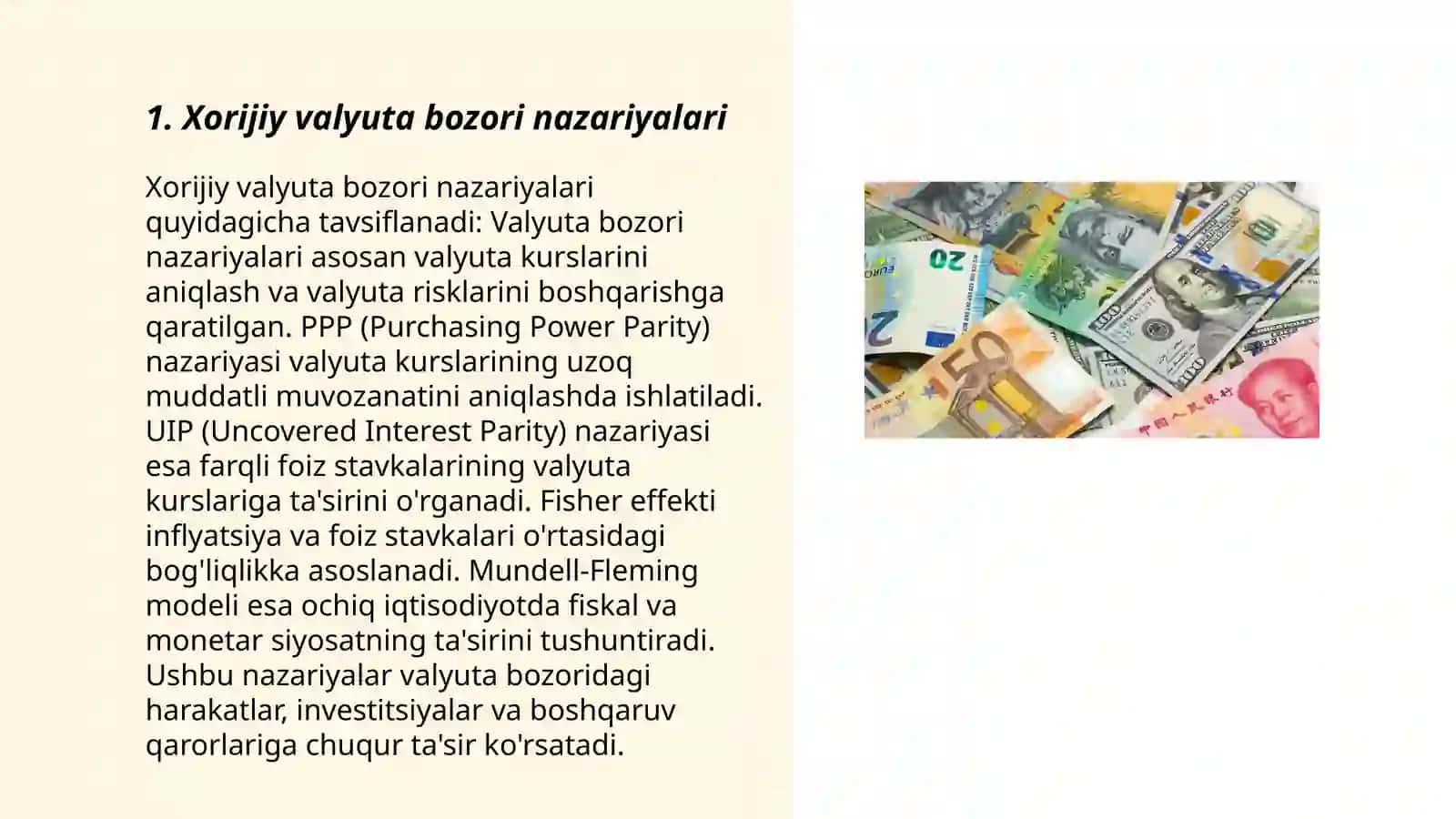 Xorijiy valyuta bozori nazariyalari 3