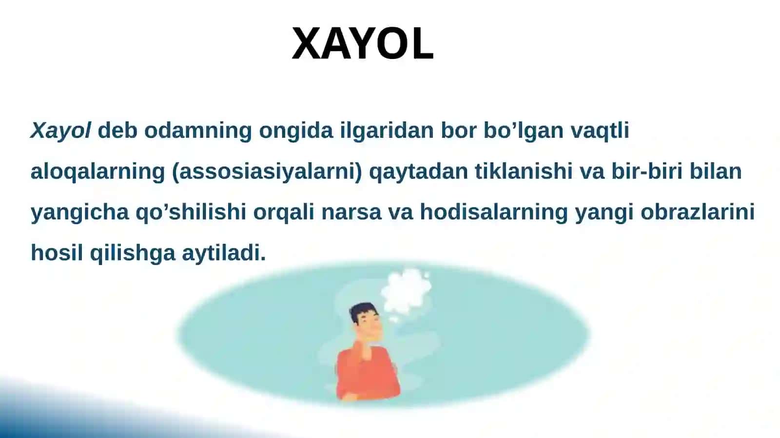 Xayol va Tafakkur 3
