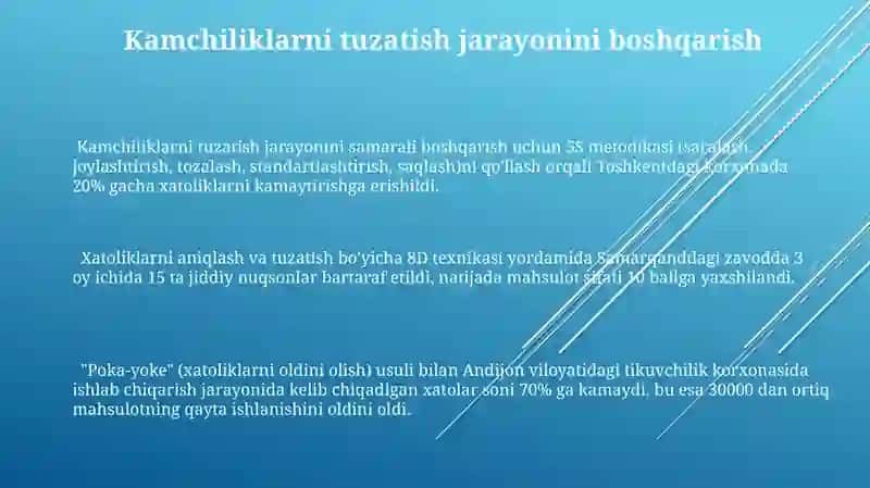 Kamchiliklarni tuzatish usullari 3