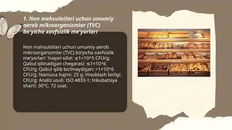 Non mahsulotlariga tegishli standartlarda xavfsizlik ko'rsatkichlarini aniqlash 3