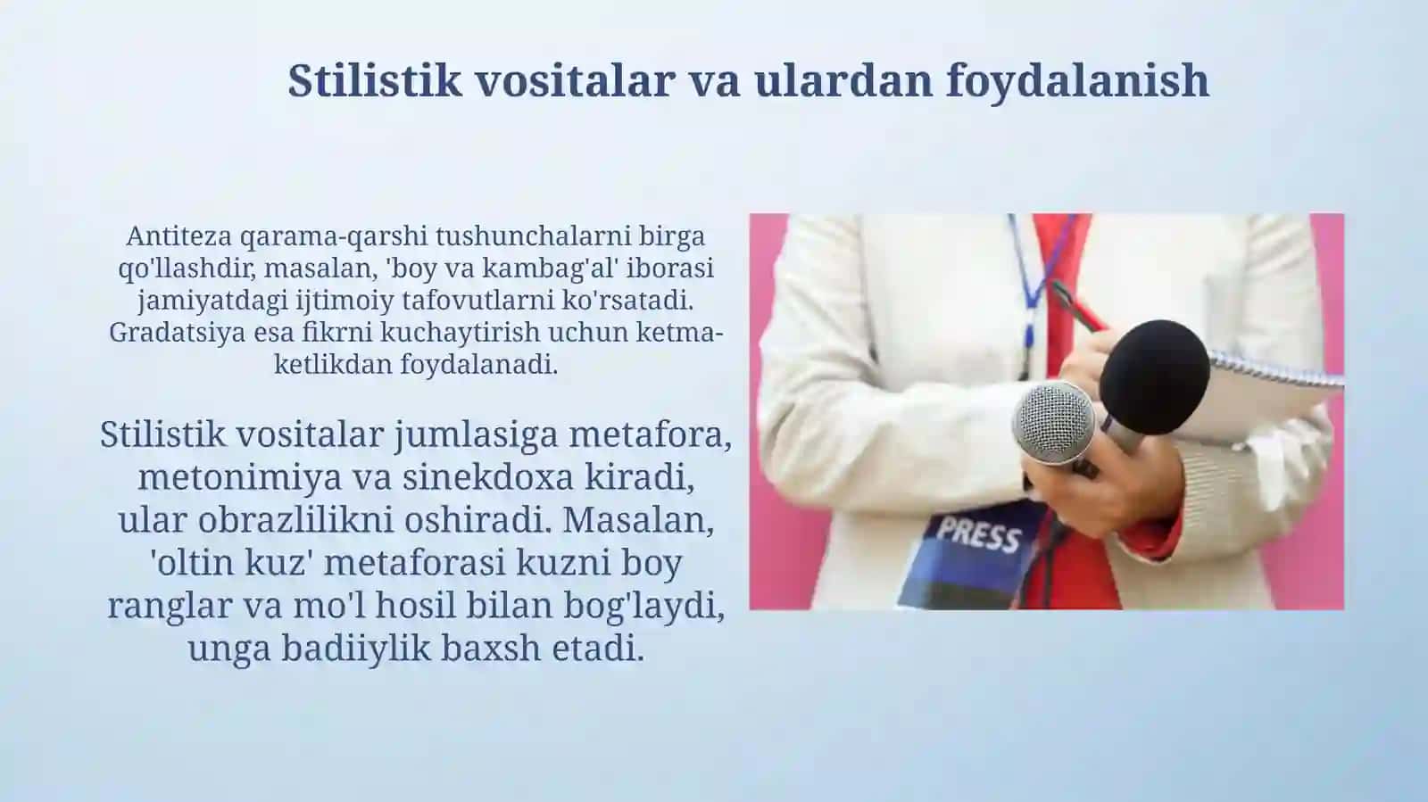 Publitsistik uslub. Ommaviy axborot vositalari tili 3