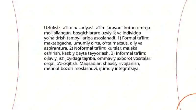 Uzluksiz ta'lim turlari. Maktabgacha ta'lim va tarbiya 3