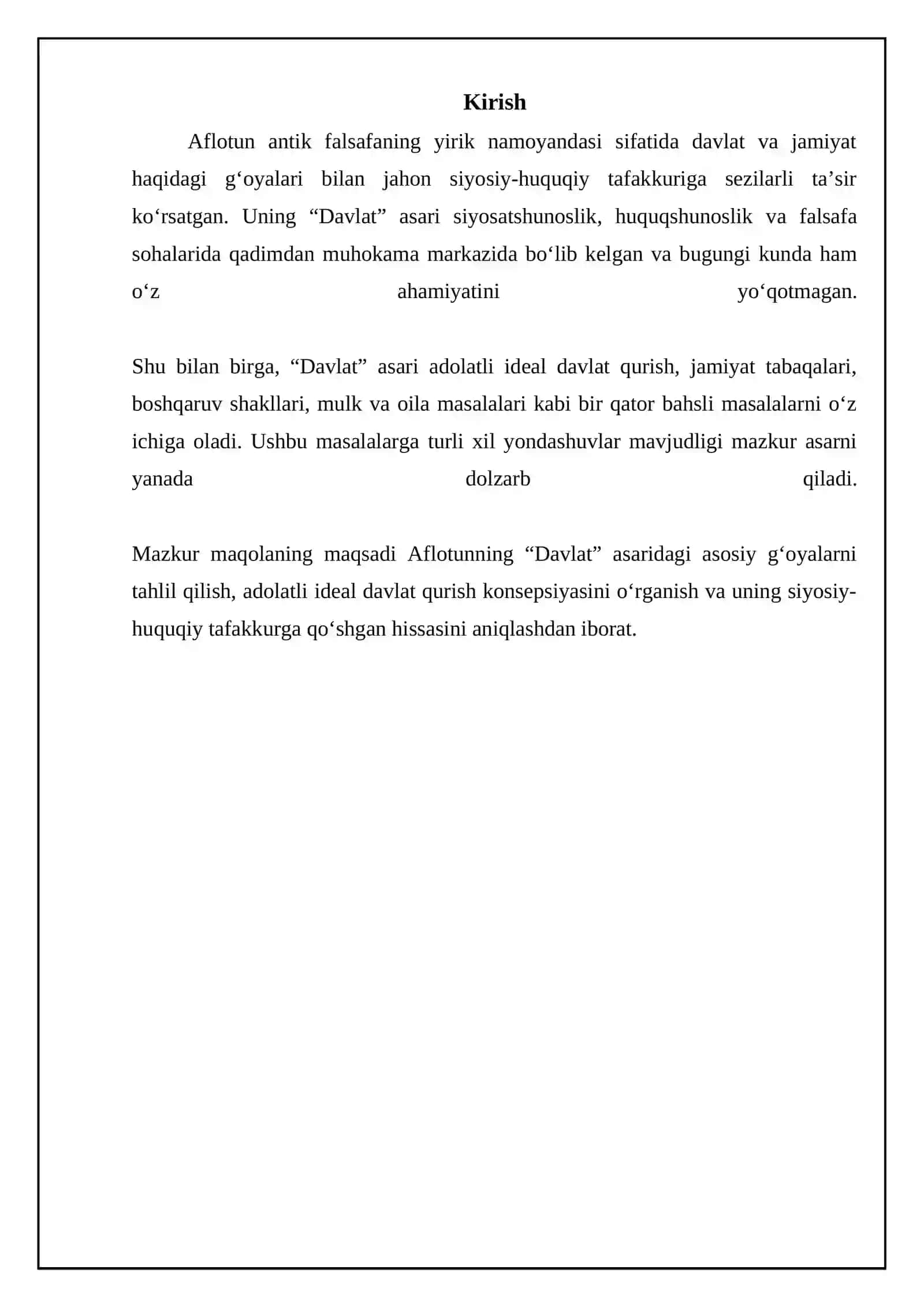 Aflotuning "Davlat" asari referati 3
