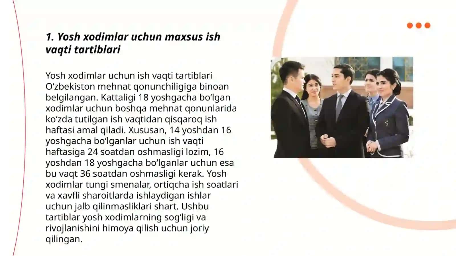 Mehnat qonunchiligida yoshlar uchun imtiyozlar 3