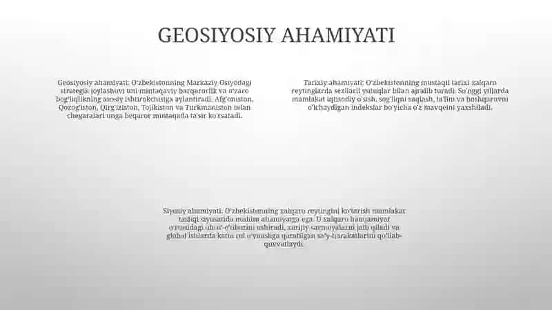 O’Zbekistonni Xalqaro Reytinglardagi Ko’Rsatkichlarini Ko’Tarishning Tarixiy Va Siyosiy Ahamiyati 3