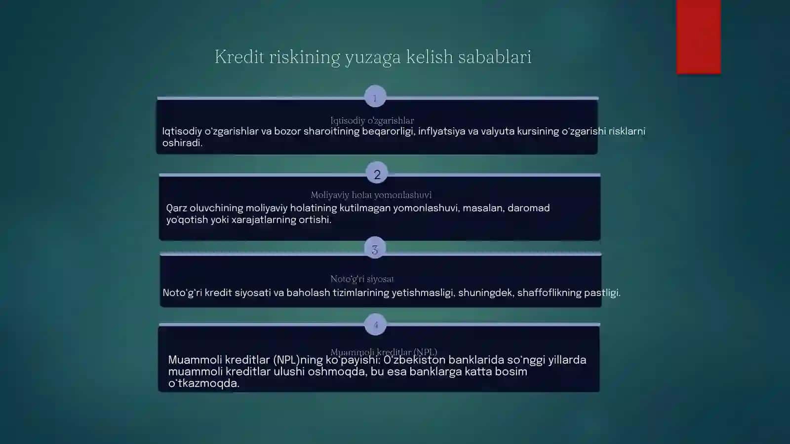 Kredit riski va uni boshqarish usullari 3
