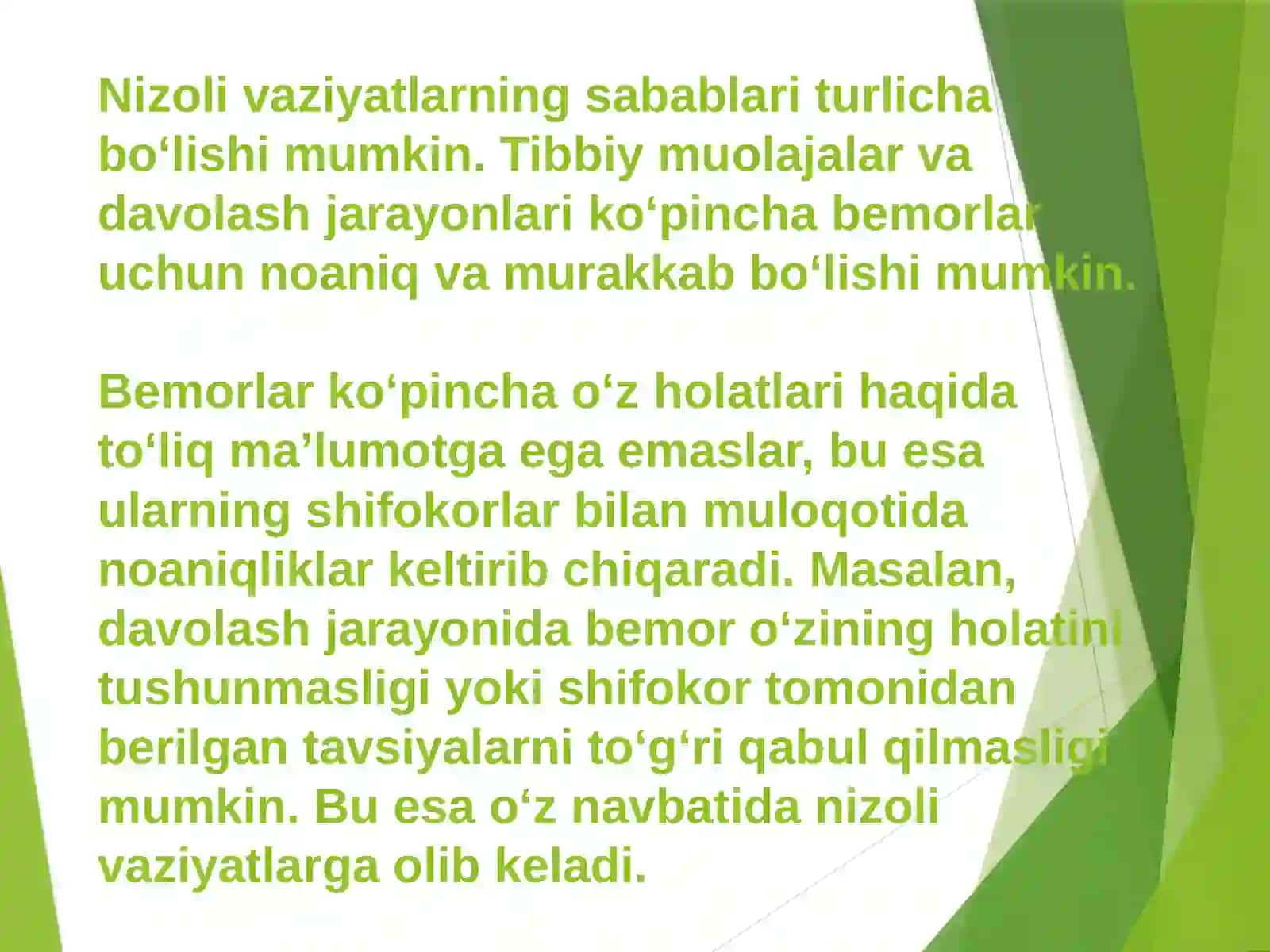 Tibbiyotda nizoli vaziyatlar va ularni bartaraf etish 3