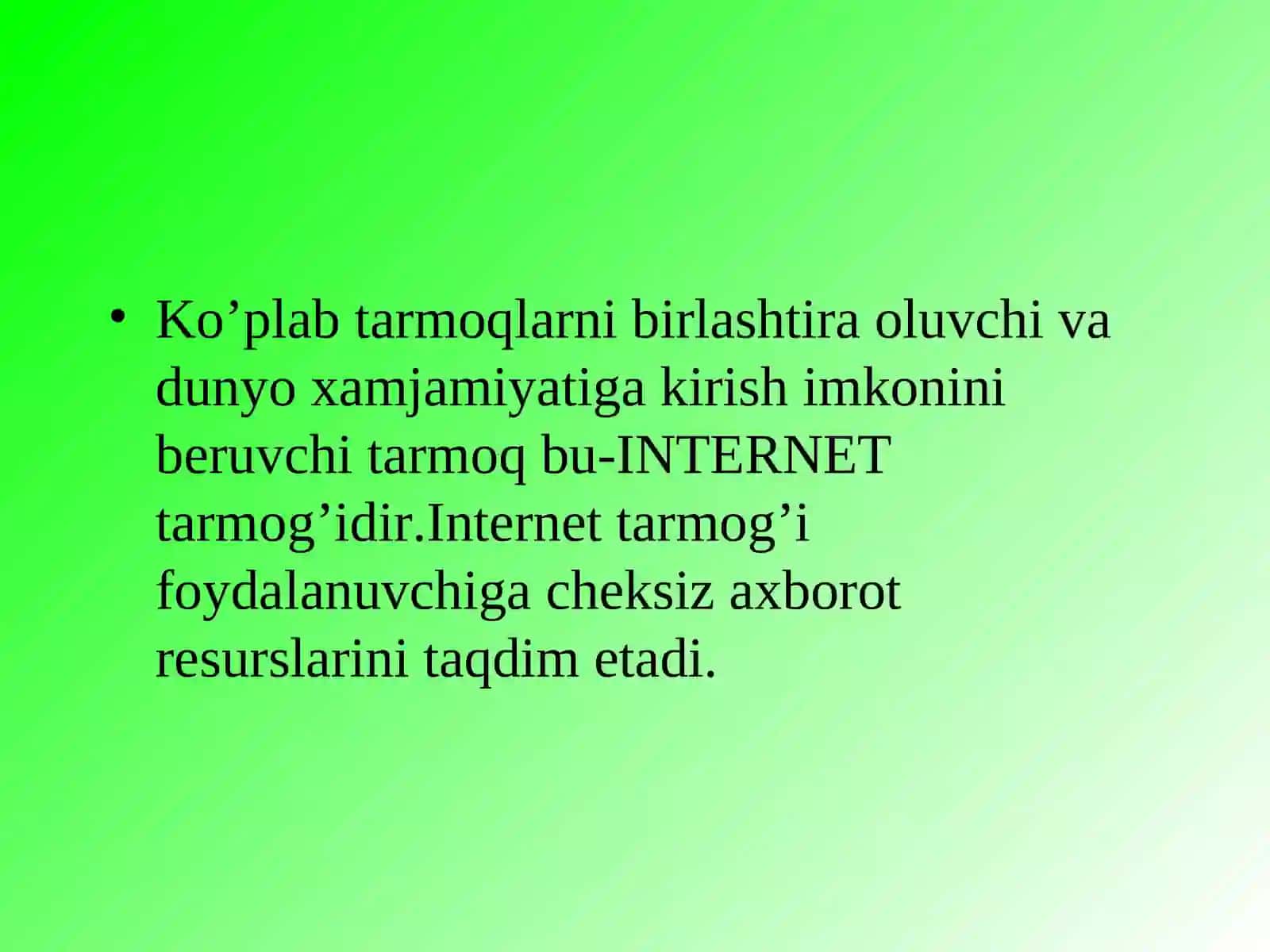 Internetga ulanish va elektron pochtadan foydalanish 3