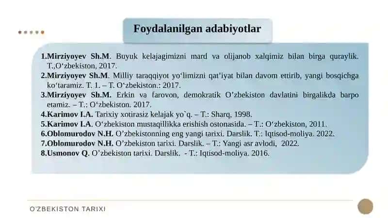 KIRISH. “O‘ZBEKISTONNING ENG YANGI TARIXI” O‘QUV FANINING PREDMETI, MAQSADI VA VAZIFALARI, NAZARIY-METODOLOGIK TAMOYILLARI. 3