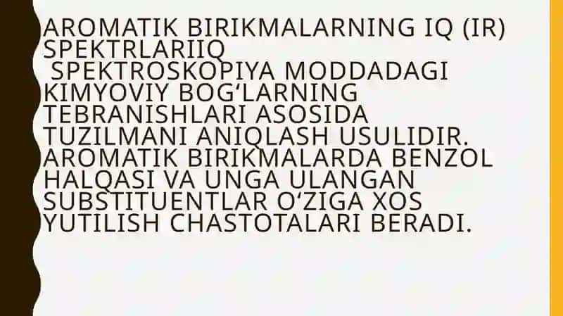 AROMATIK BIRIKMALARNING IQ (IR) SPEKTRLARII 3