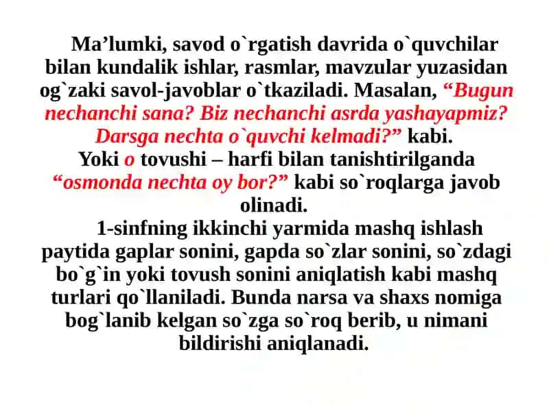 Sonnio`rganish darsi rejasi va ishlanmasi 3