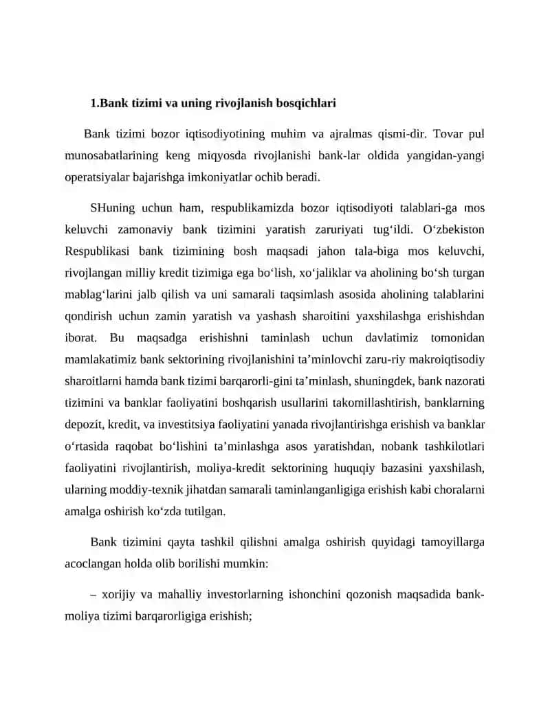 O‘zbekiston Respublikasi bank tizimi va uning rivojlanish bosqichlari 3