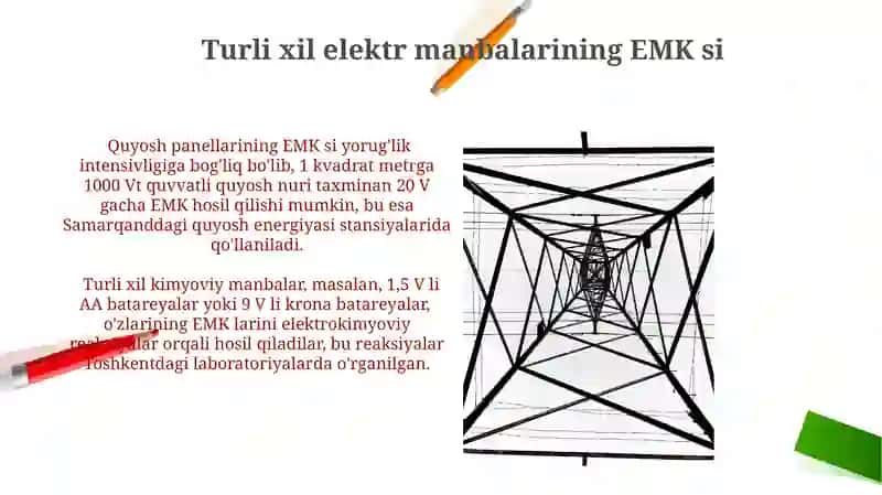 Elektr manbalarining elektr yurituvchi kuchi 3