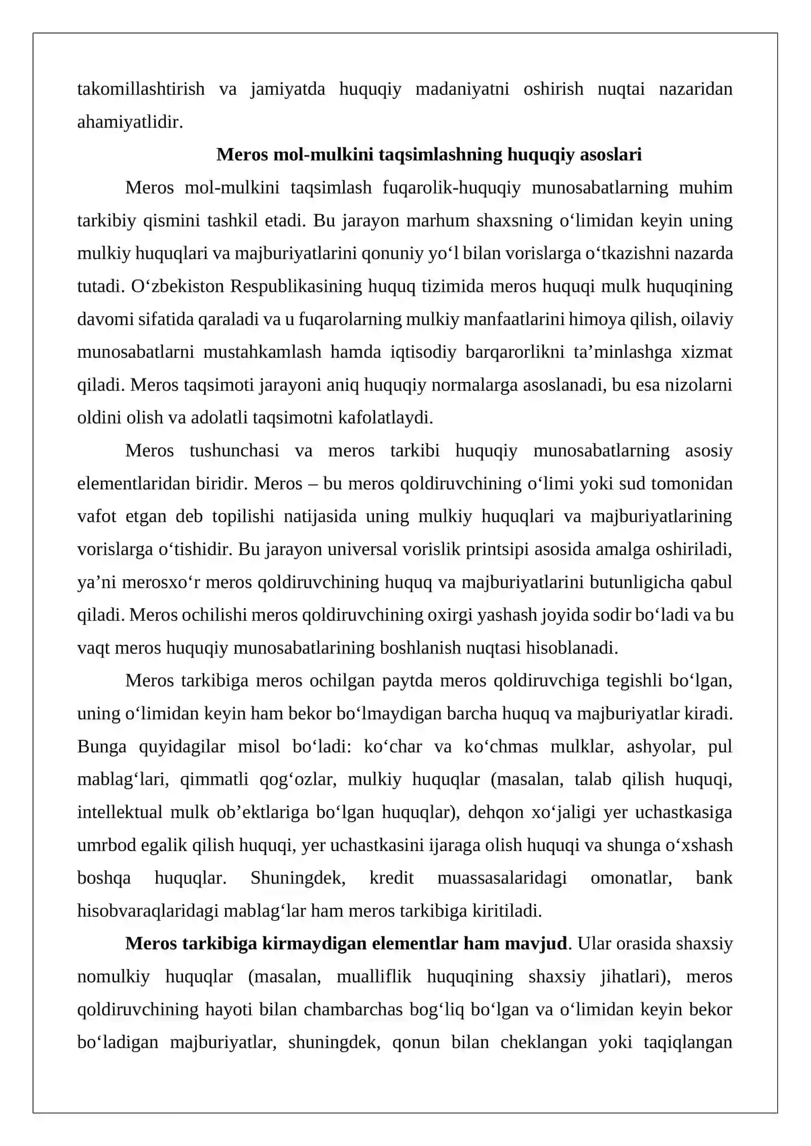 Meros mol-mulkini taqsimlash 3