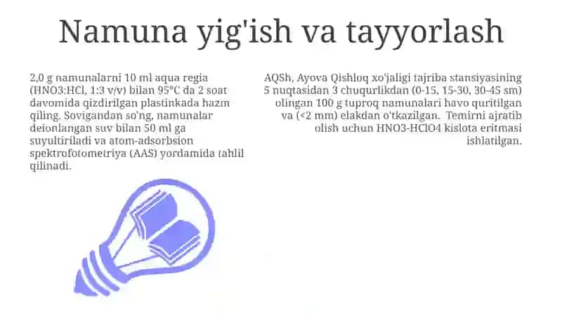 Tuproq tarkibidagi temirni aniqlash (Fe) 3