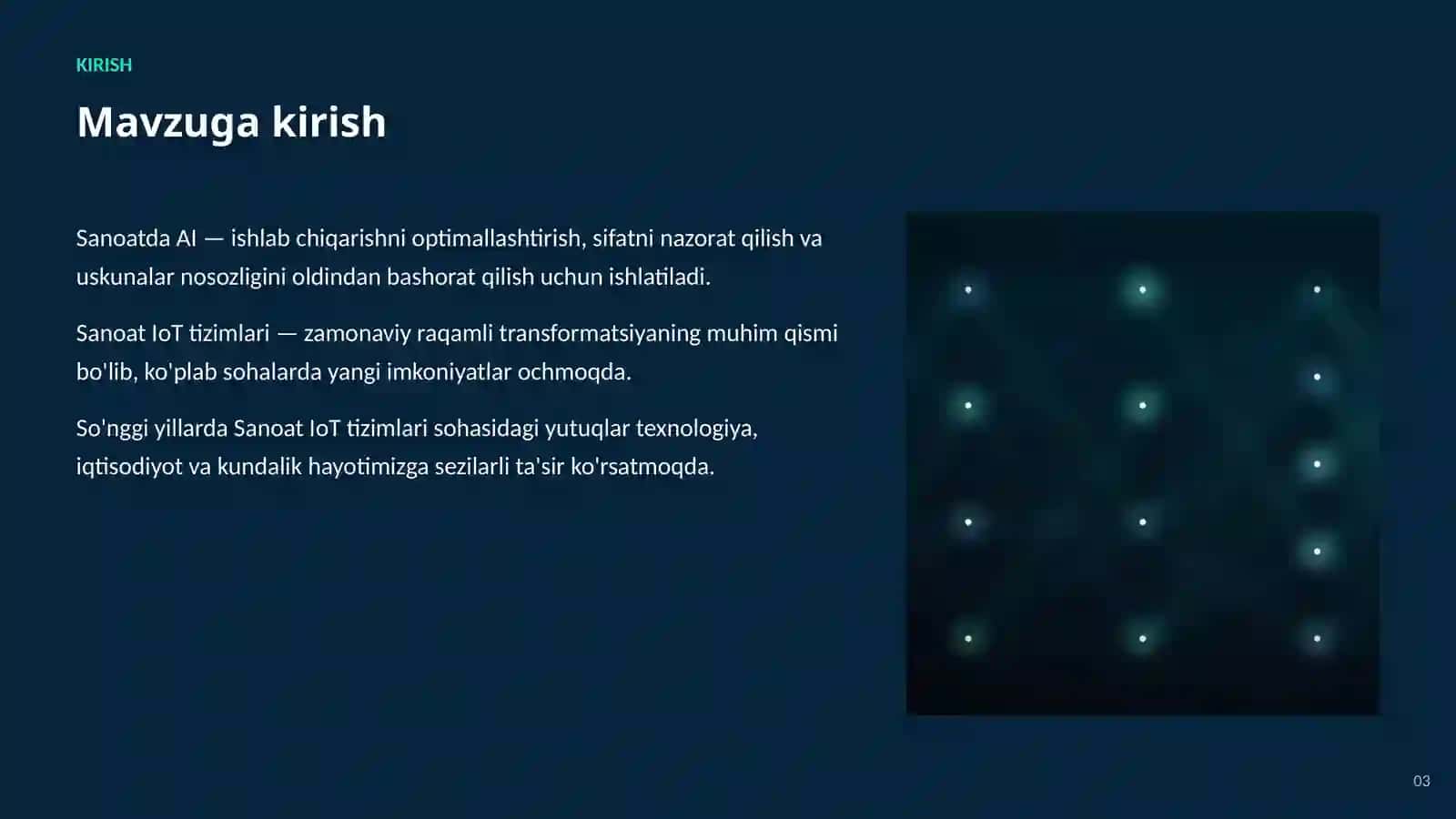 SUN'IY INTELLEKT • AI SANOAT VA ISHLAB CHIQARISHDA 3