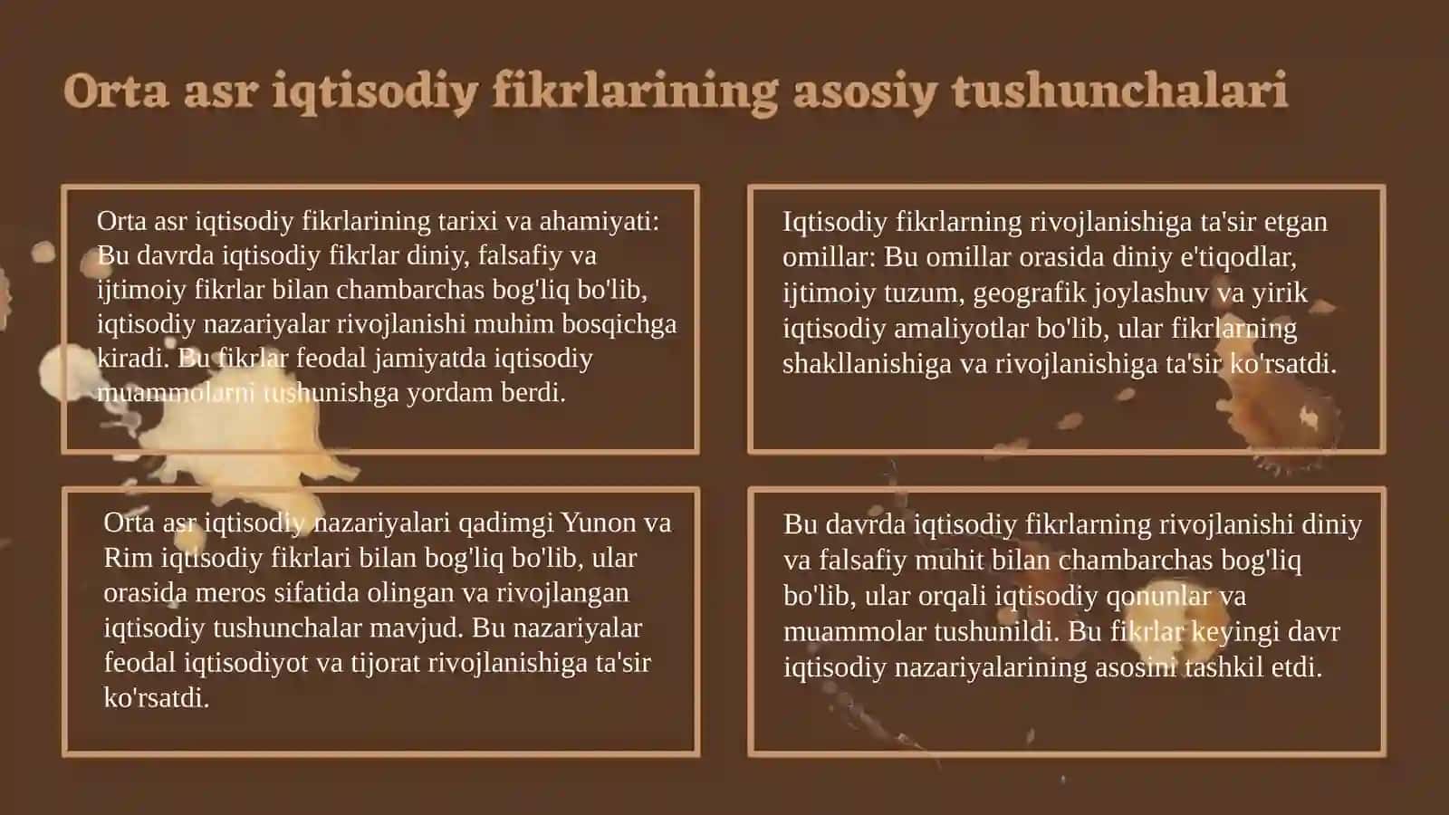 Orta asr iqtisodiy qarashlari 3