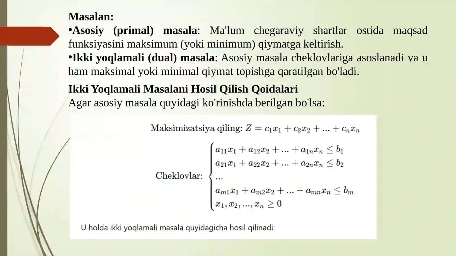 Ikki yoqlamali masalalar 3